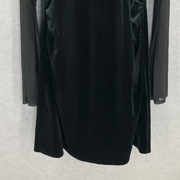 Wild Fable Velvet Dress XXL Black Mesh Sheer Mock Neck Party Whimsigoth Vamp - Picture 5 of 13